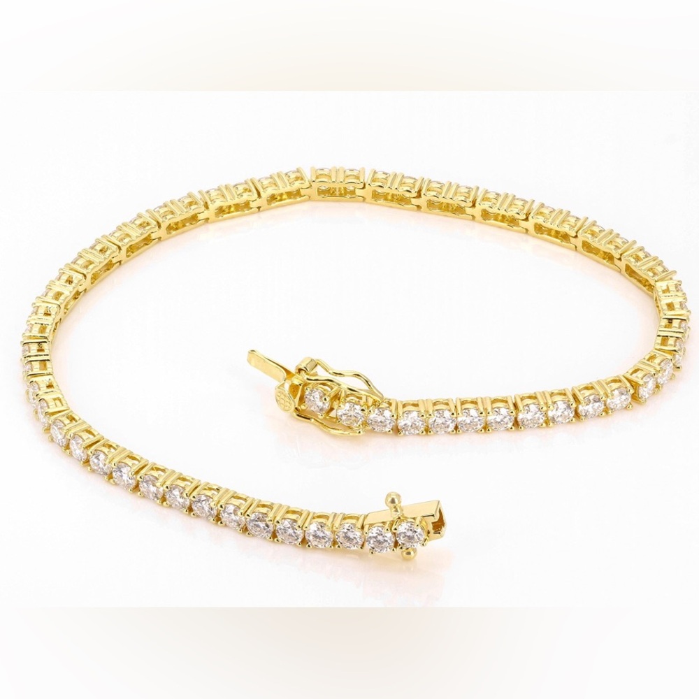 Moissanite 14k Yellow Gold Over Silver Tennis Bracelet 5.50 ct✨
